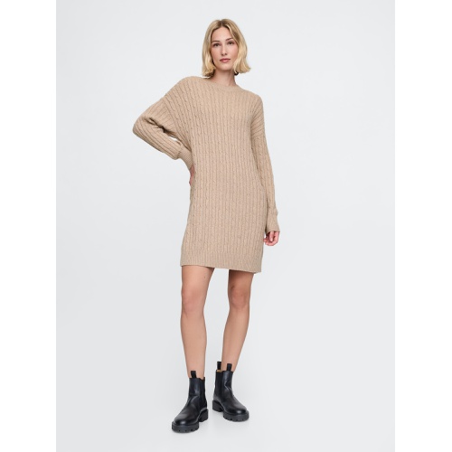 갭 CashSoft Cable-Knit Mini Sweater Dress