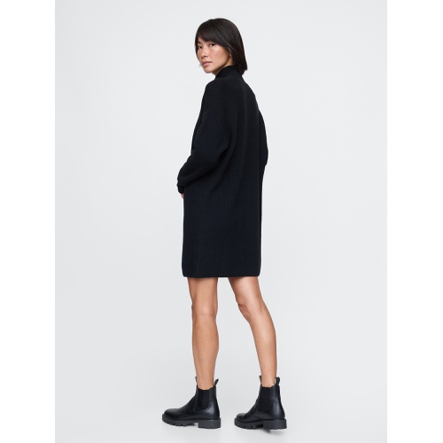 갭 CashSoft Rib Turtleneck Mini Sweater Dress