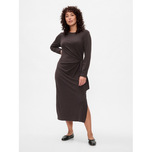 갭 Modern Rib Tie-Knot Midi Dress