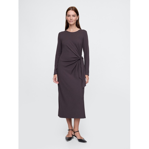 갭 Modern Rib Tie-Knot Midi Dress