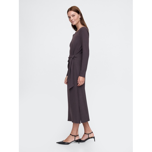 갭 Modern Rib Tie-Knot Midi Dress