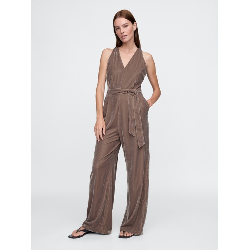 갭 Recycled Velvet V-Neck Jumpsuit