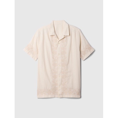 갭 Textured Linen-Cotton Resort Shirt