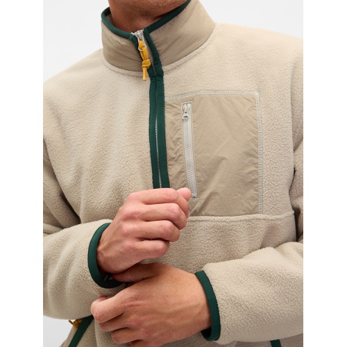 갭 Sherpa Half-Zip Pullover