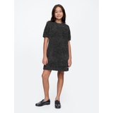 Kids Fuzzy Metallic Sweater Dress