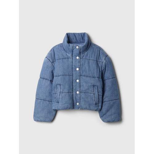 갭 Kids Denim Puffer Jacket