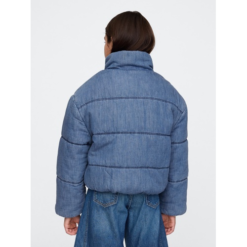 갭 Kids Denim Puffer Jacket