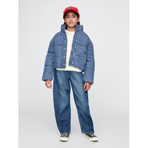 갭 Kids Denim Puffer Jacket