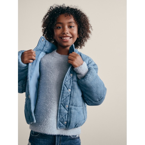 갭 Kids Denim Puffer Jacket