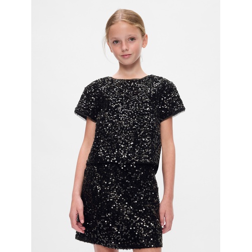 갭 Kids Sequin Velvet Top