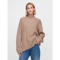 Oversized Split-Hem Mockneck Sweater