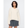 CashSoft Cropped High V-Neck Sweater