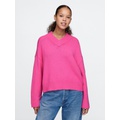 CashSoft Cropped High V-Neck Sweater