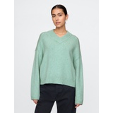 CashSoft Cropped High V-Neck Sweater