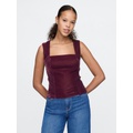 Recycled Velvet Square-Neck Cropped Top