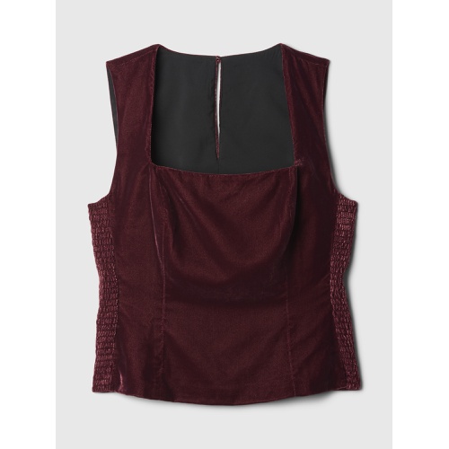 갭 Recycled Velvet Square-Neck Cropped Top