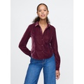 Cropped Velvet Shirt