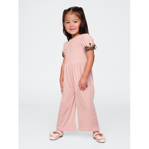 갭 babyGap Velour Bow-Sleeve Jumpsuit