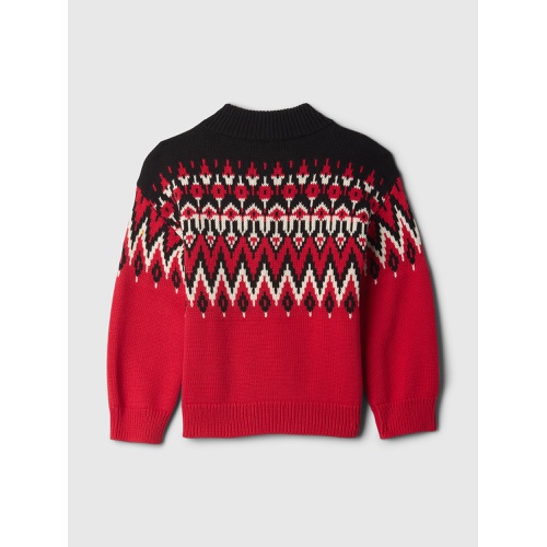 갭 babyGap Fair Isle Half-Zip Sweater