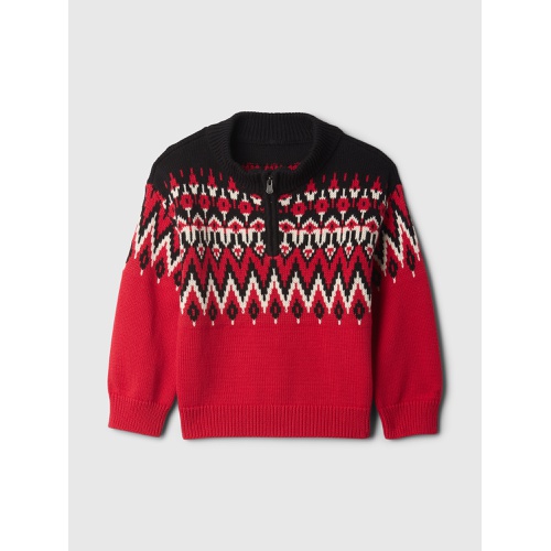 갭 babyGap Fair Isle Half-Zip Sweater