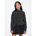 Kids Fuzzy Metallic Crewneck Sweater