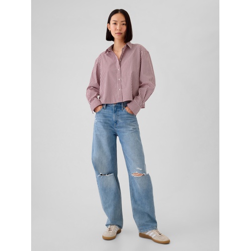 갭 Organic Cotton Poplin Cropped Shirt