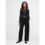 365 Mid Rise Satin-Trim Trousers