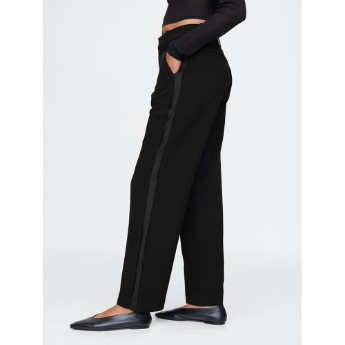 갭 365 Mid Rise Satin-Trim Trousers