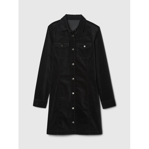 갭 Velvet Denim Mini Shirtdress