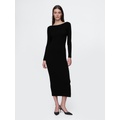 Boatneck Rib Midi Sweater Dress