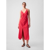 Ruched Slip Midi Dress