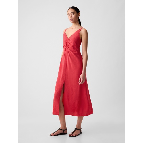 갭 Ruched Slip Midi Dress