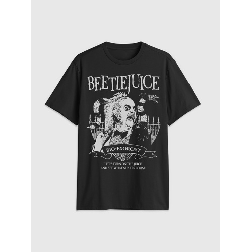 갭 Beetlejuice Black and White Graphic Tee