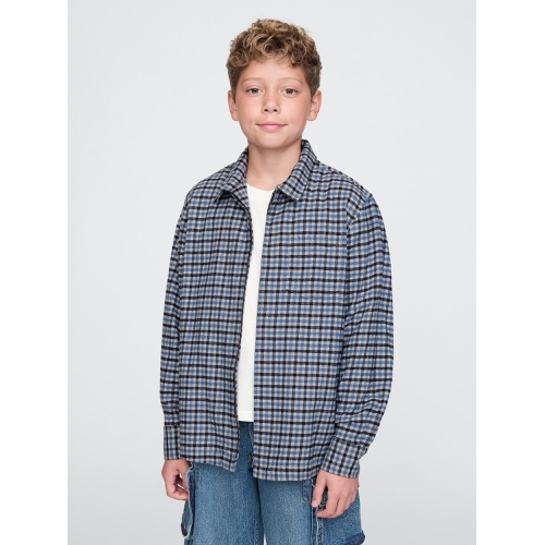 갭 Kids Organic Cotton Flannel Full-Zip Shirt