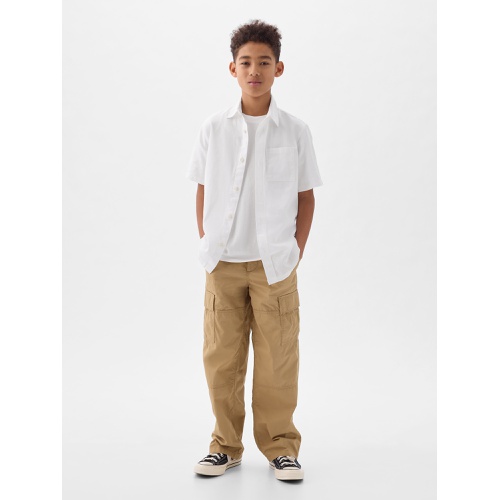 갭 Kids Linen-Cotton Shirt