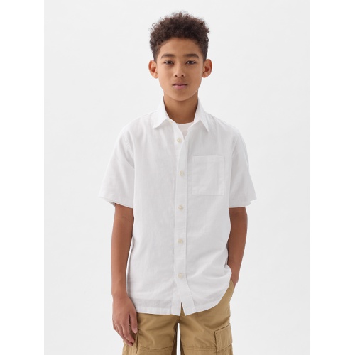 갭 Kids Linen-Cotton Shirt