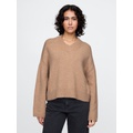 CashSoft Cropped High V-Neck Sweater