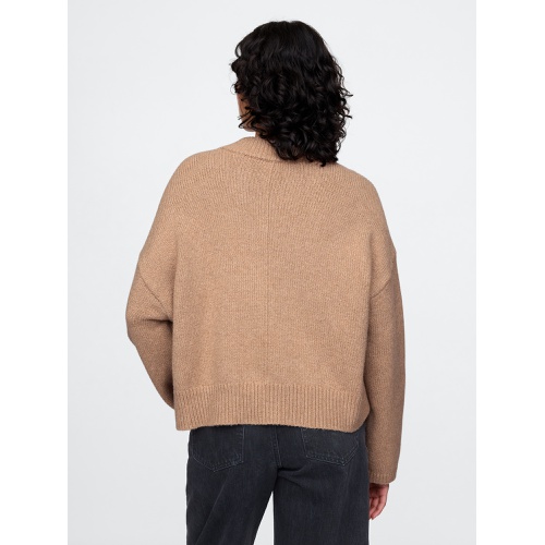 갭 CashSoft Cropped High V-Neck Sweater