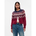 Brushed Fair Isle Cropped Cardigan