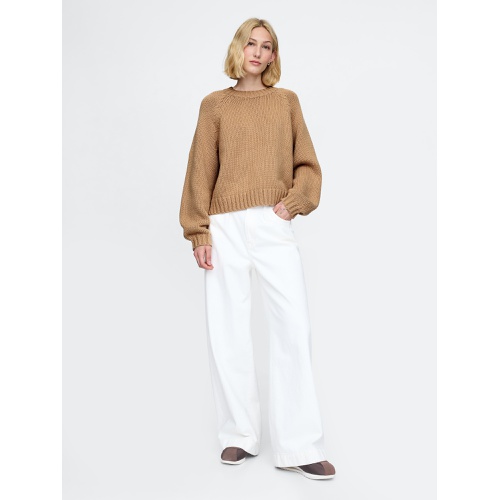 갭 Relaxed Balloon-Sleeve Sweater