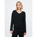 CashSoft Wide Rib V-Neck Sweater