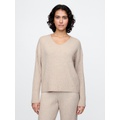 CashSoft Wide Rib V-Neck Sweater