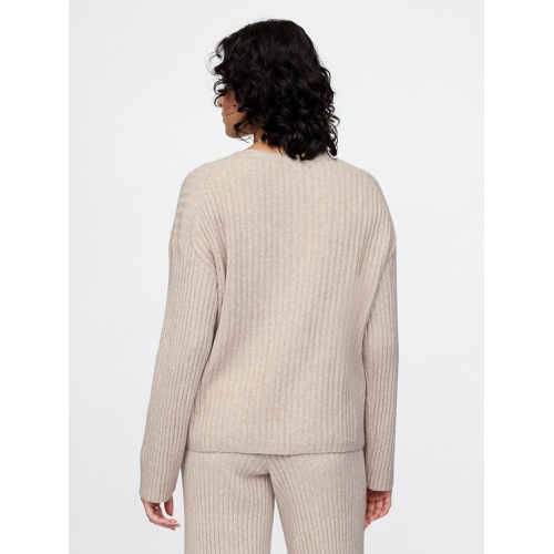 갭 CashSoft Wide Rib V-Neck Sweater