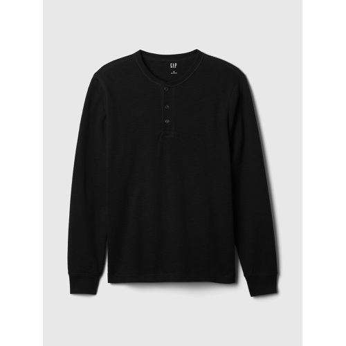 갭 Double-Knit Henley T-Shirt