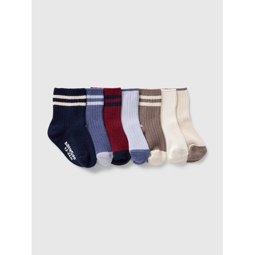 갭 Baby & Toddler Quarter Crew Socks (7-Pack)