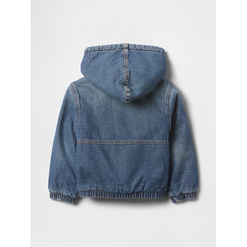 갭 Baby & Toddler Sherpa-Lined Hooded Denim Jacket