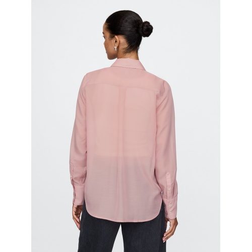 갭 Gap Sheer Classic Tuxedo Shirt