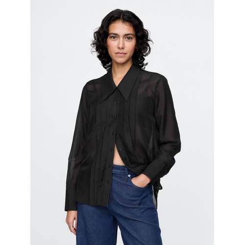 갭 Sheer Classic Tuxedo Shirt