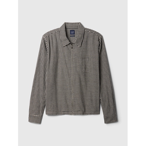 갭 Organic Cotton Flannel Zip Shirt