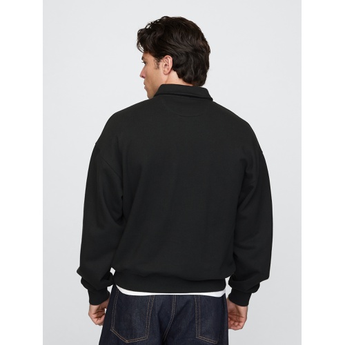 갭 Heavyweight Quarter-Zip Polo Sweatshirt